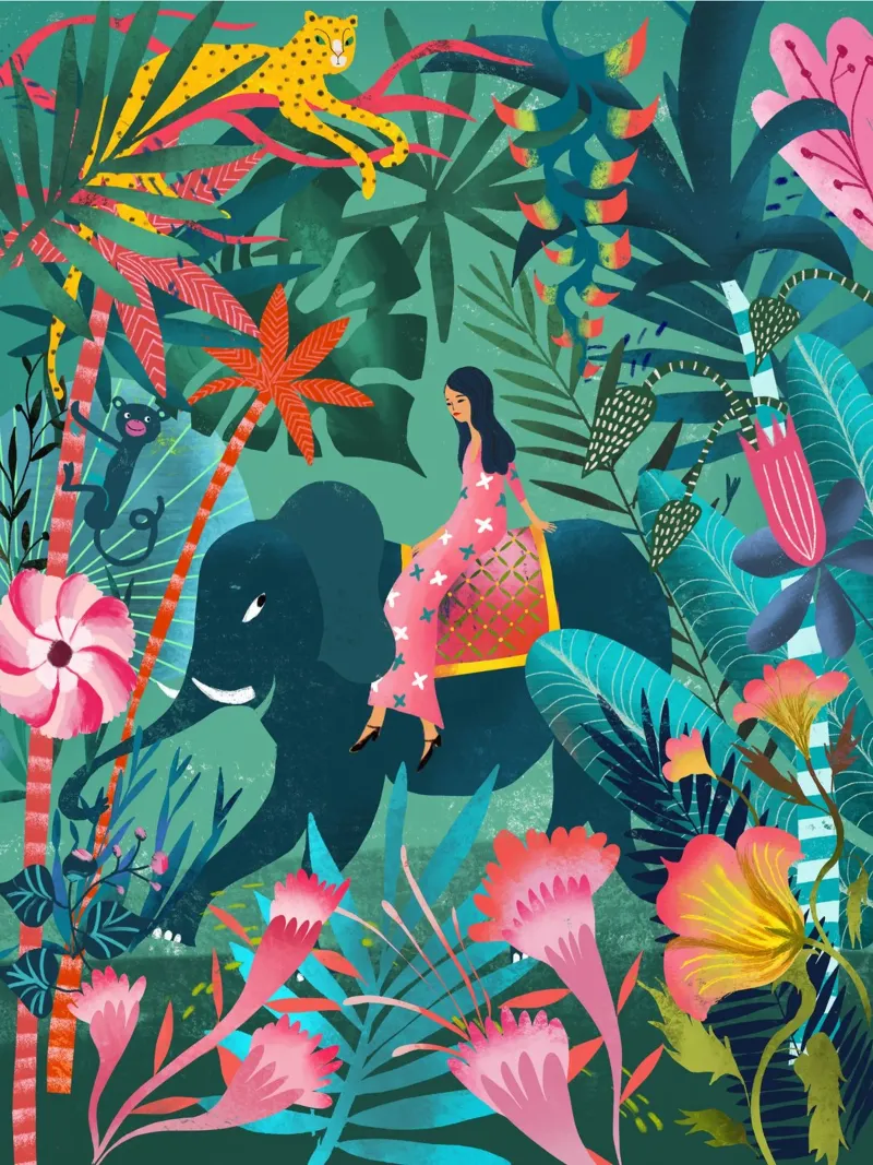 Elephant Jungle Ride poster by MiraParadies