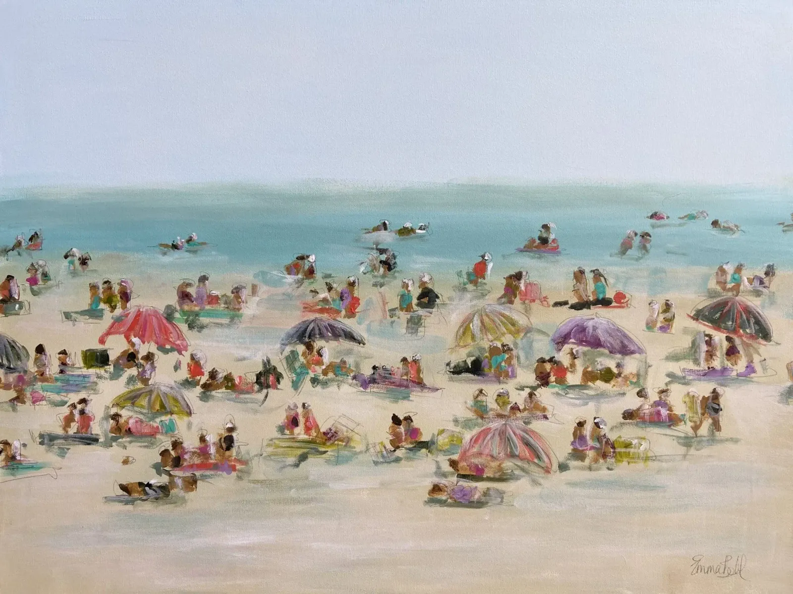 Scena di spiaggia impressionista plexiglass da Emma Bell