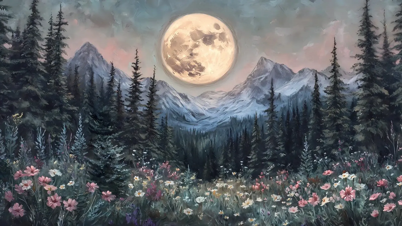Paesaggio di luna piena poster da IamHomeStudio