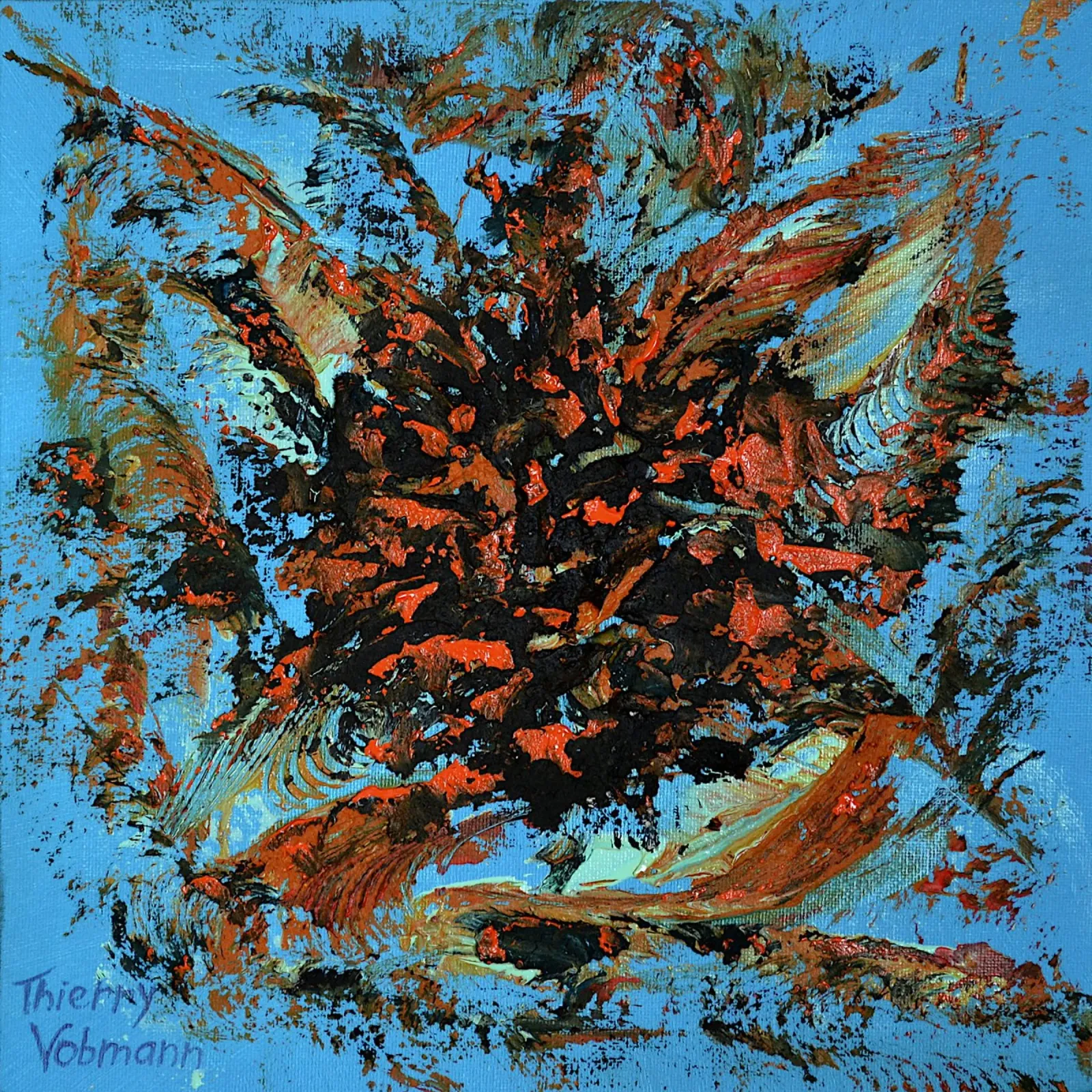 HEAVY TEXTURED ART 3 poster con telaio in legno da Thierry Vobmann Abstract painting