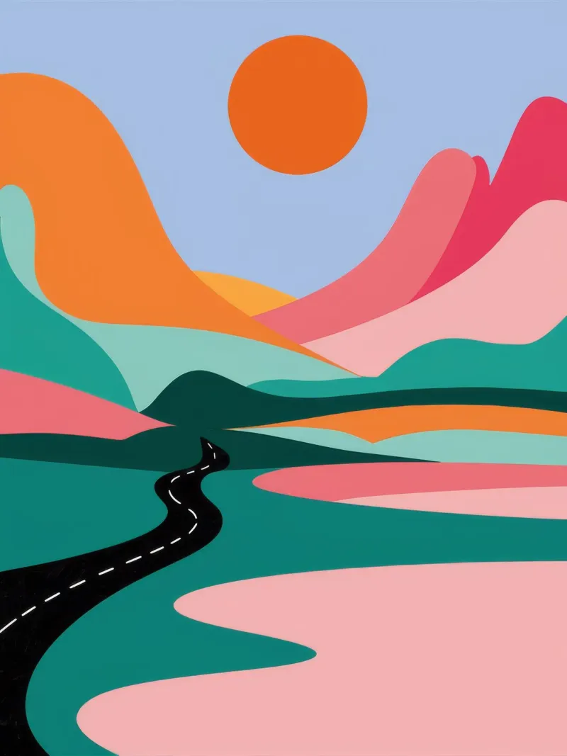 Viaggio tortuoso in pastello poster da Moonlite Desire