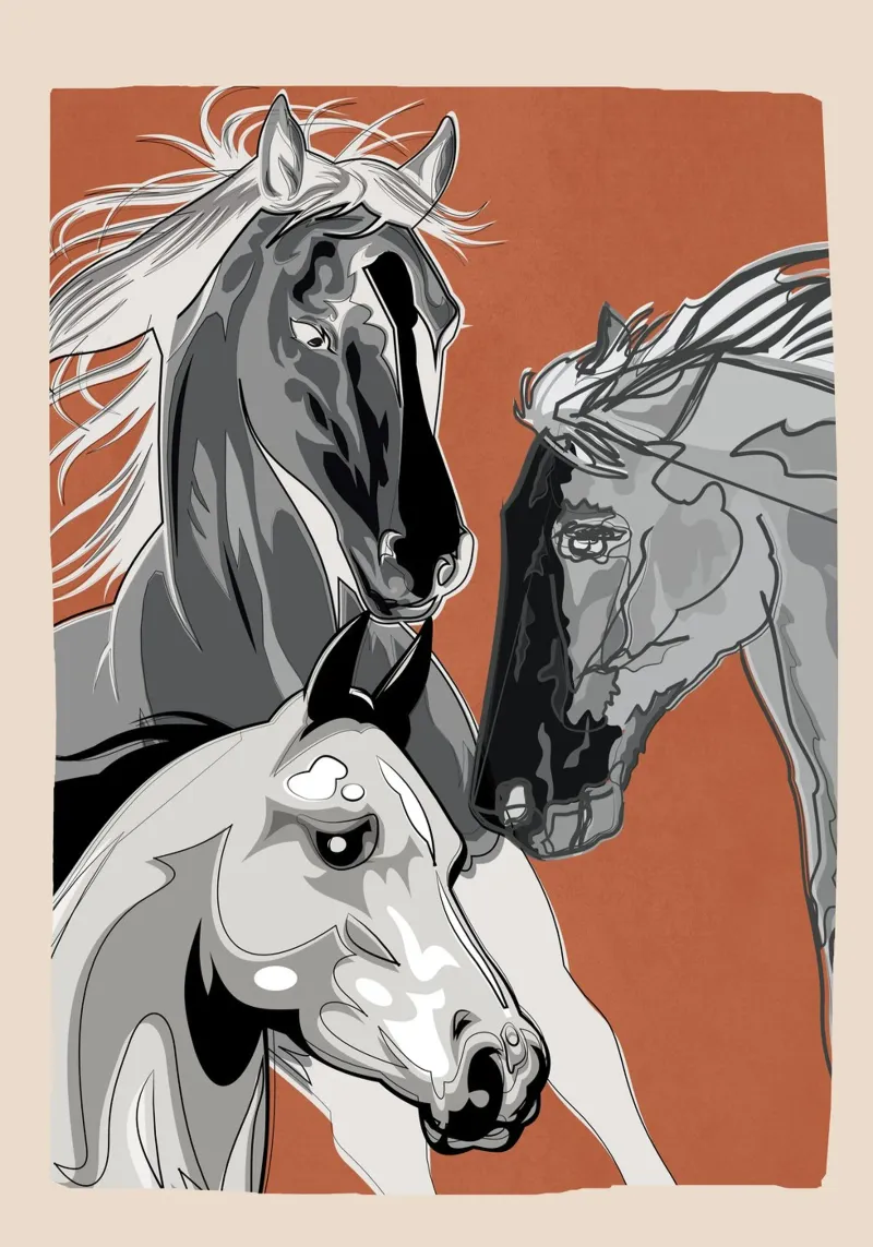 Horses 2 forex-plaat van Nadjaa