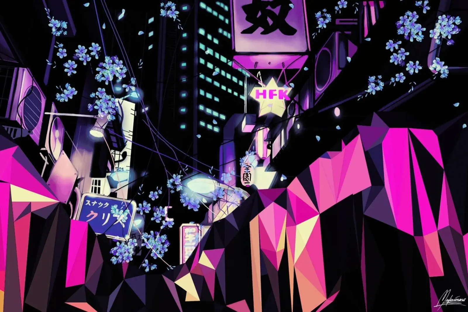 Geometric Blossoms backlit folie van Mayka ienova