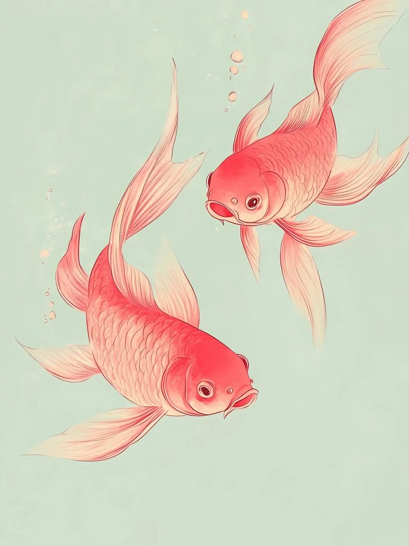 Red koi fish Poster von Olga Wildrose