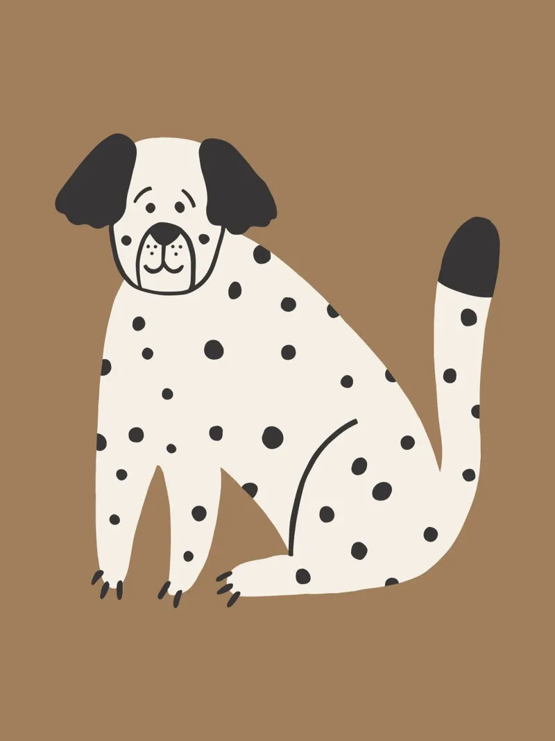 Cane dalmata Boho murale, poster per bambini, camera dei bambini alluminio dibond da Edina Varga Prints
