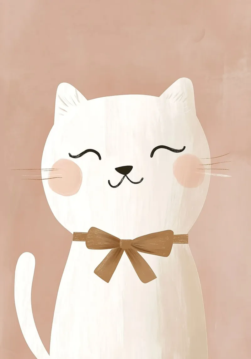 Cute Cat Print, Kitten Print, Nursery Wall Art canvas by Little Lola