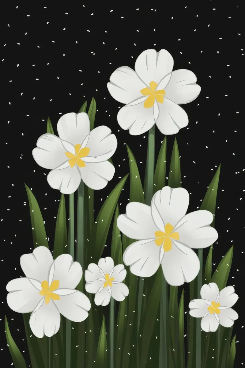 Fiori bianchi stellati pellicola backlit da Moonlite Desire