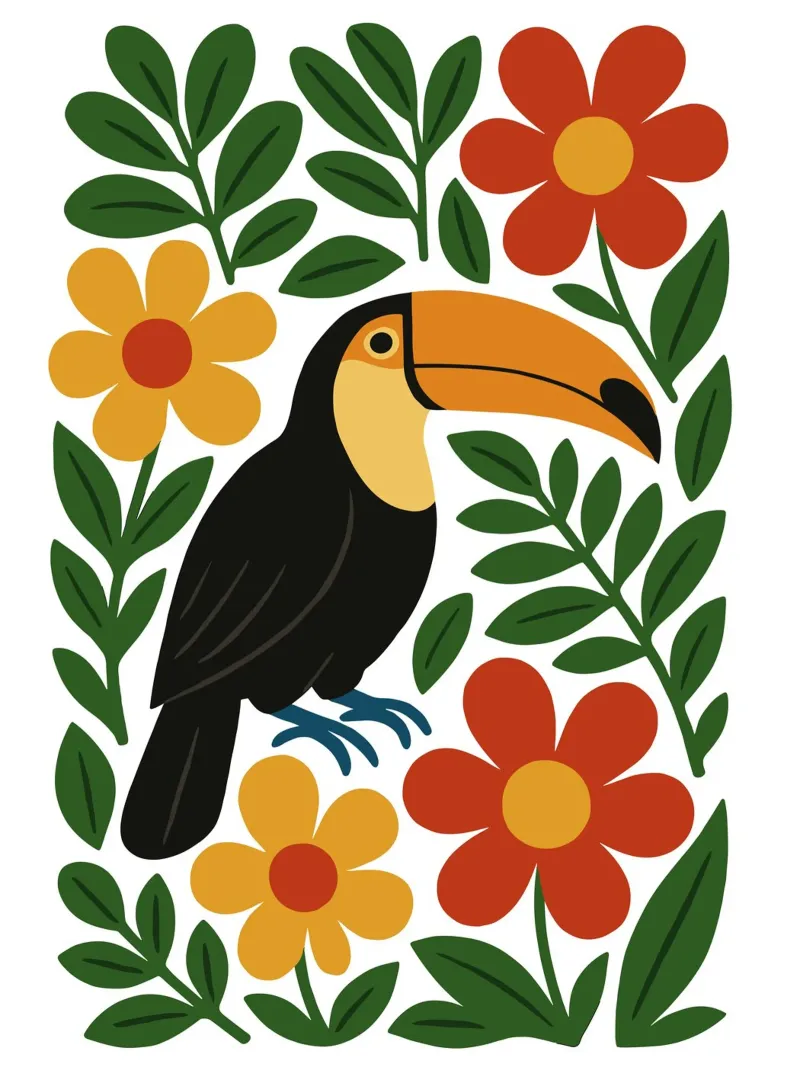 Tropical Toucan Bloom pellicola backlit da ramosashop