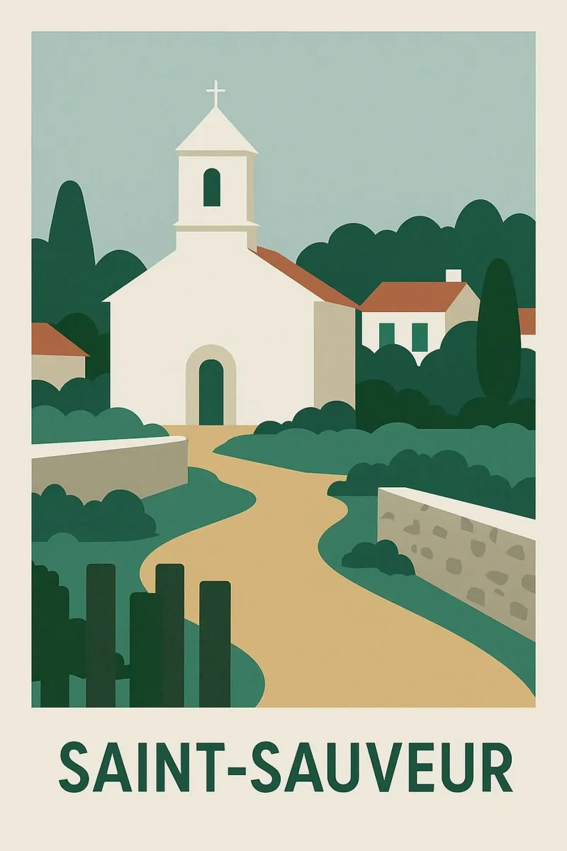 Saint-Sauveur - Il fascino discreto dell'île d'Yeu poster con telaio in alluminio da JETLAG | affiches voyage