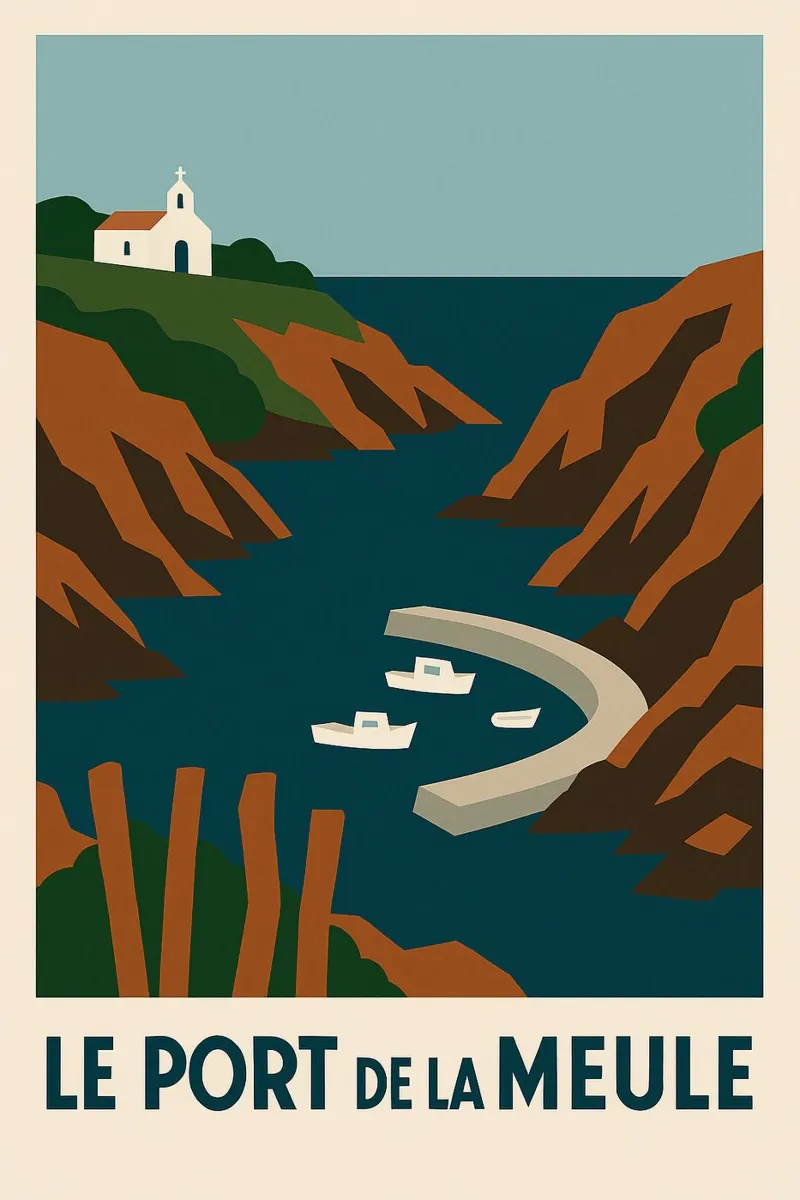 Le Port de la Meule - Serenità grafica sull'Ile d'Yeu pellicola backlit da JETLAG | affiches voyage