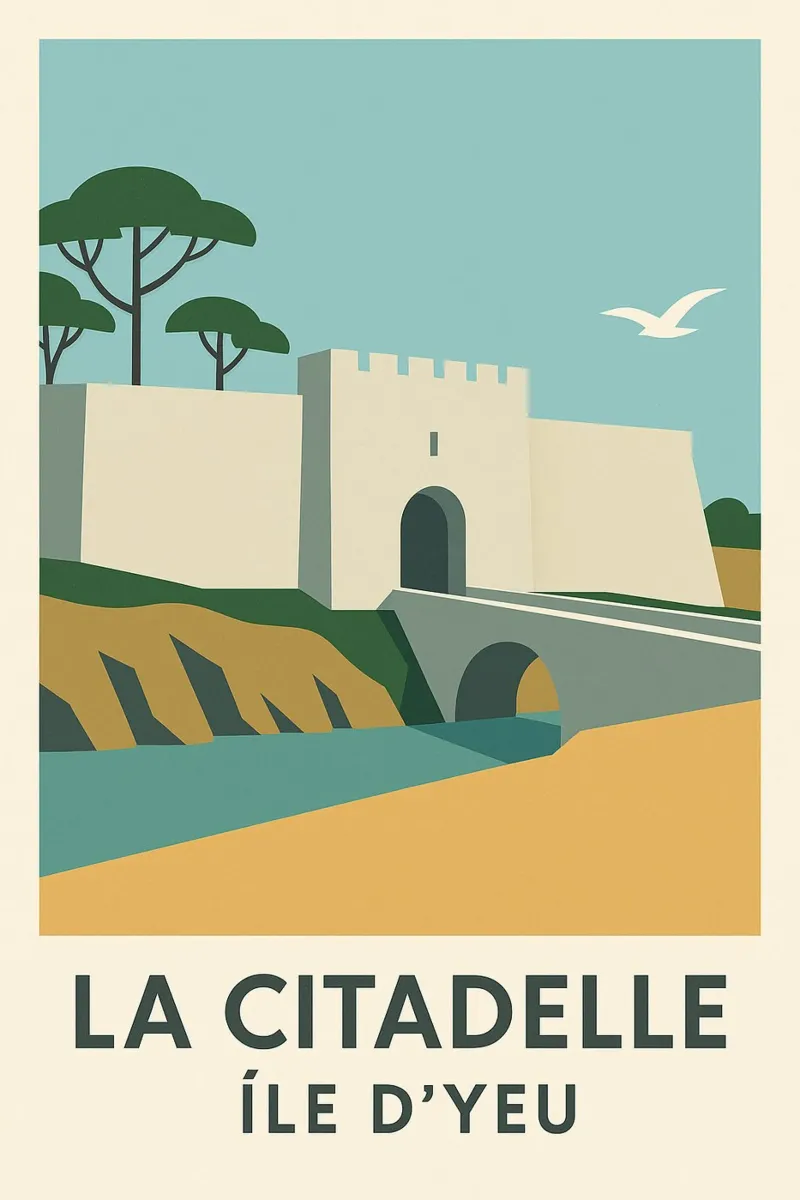 La Citadelle - Fortezza grafica sull'isola di Yeu carta hahnemühle da JETLAG | affiches voyage