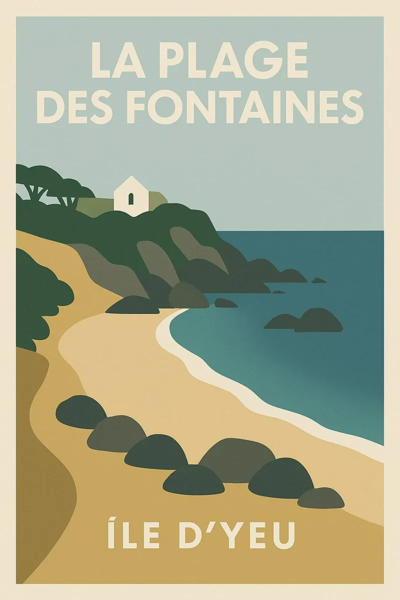 La Plage des Fontaines - Île d'Yeu carta hahnemühle da JETLAG | affiches voyage