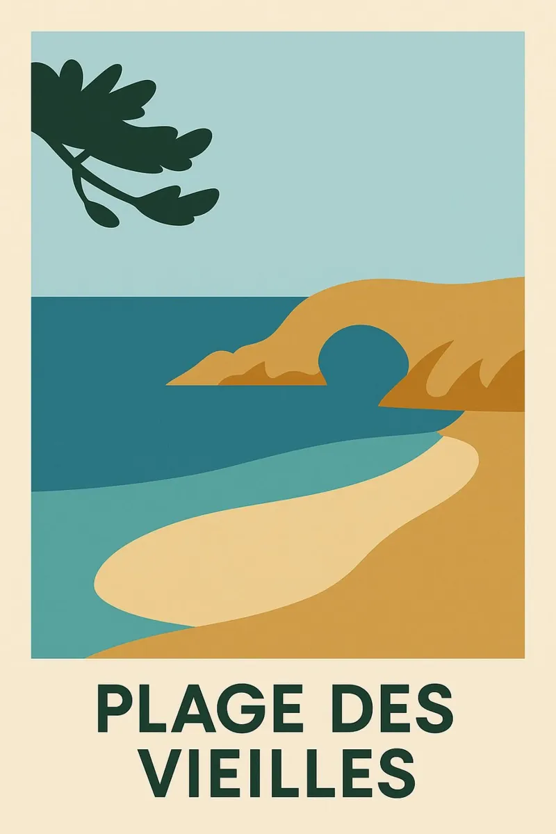 Plage des Vieilles - Una fuga grafica sull'Ile d'Yeu poster da JETLAG | affiches voyage
