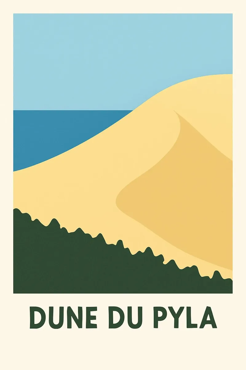 Dune du Pyla - Un affioramento sabbioso e l'orizzonte dell'oceano pellicola backlit da JETLAG | affiches voyage