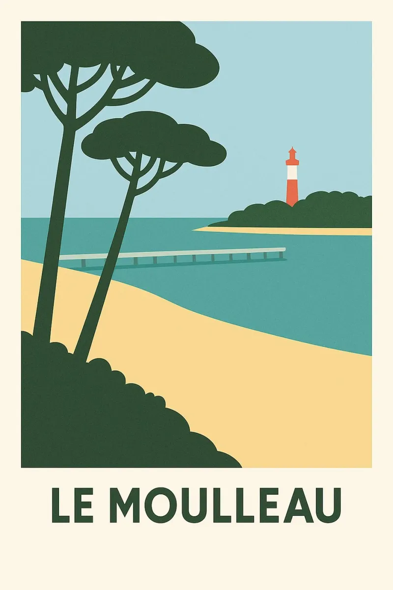 Le Moulleau - Zachte Atlantische lucht en rustgevend dennenbos canvas met Baklijst van JETLAG | affiches voyage