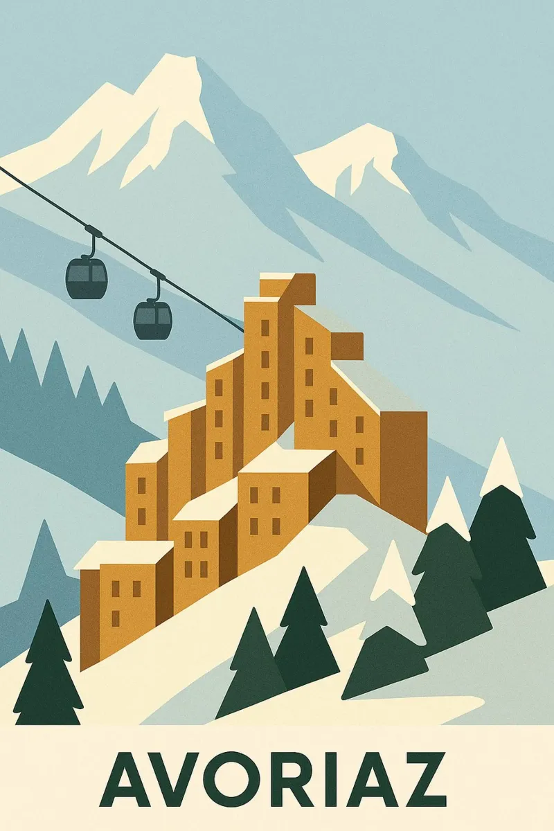 Avoriaz - The bold architecture of the Alps on display canvas by JETLAG | affiches voyage