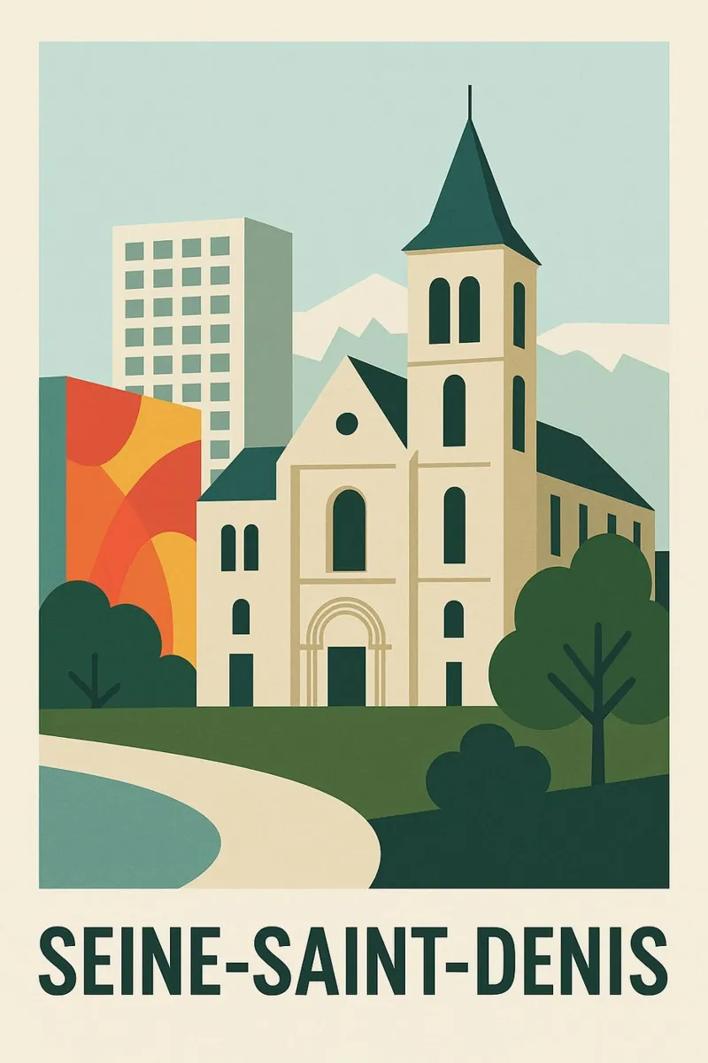 SEINE-SAINT-DENIS - Traditie & stedelijke omgeving canvas met Baklijst van JETLAG | affiches voyage