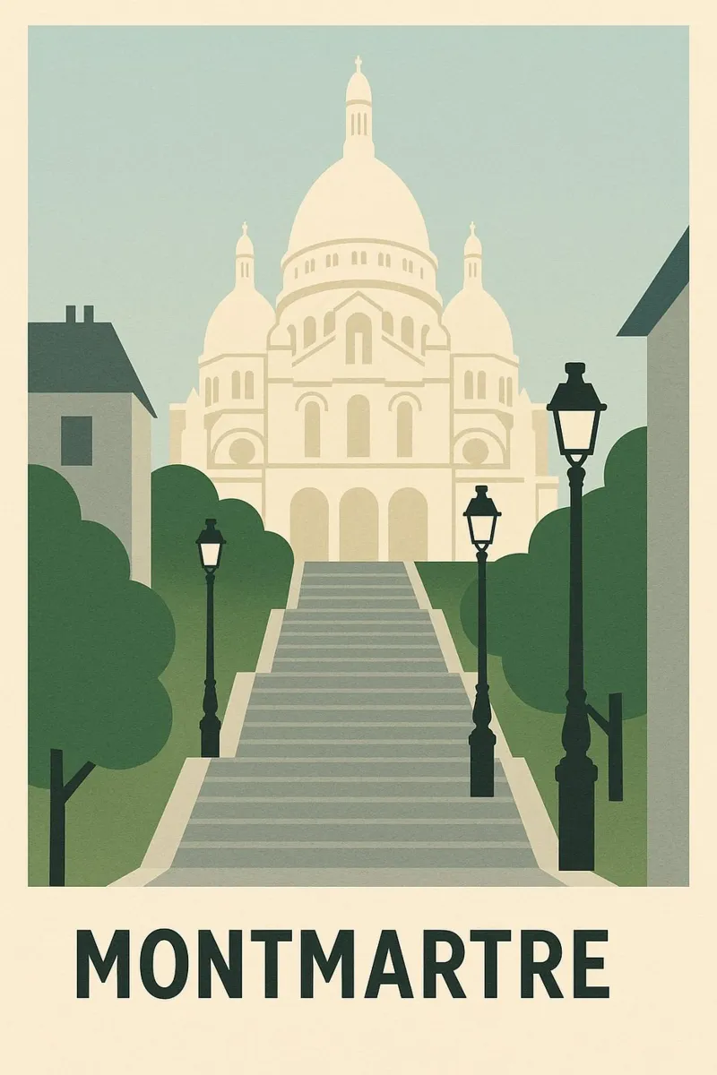 MONTMARTRE - L'anima bohémien di Parigi pellicola backlit da JETLAG | affiches voyage