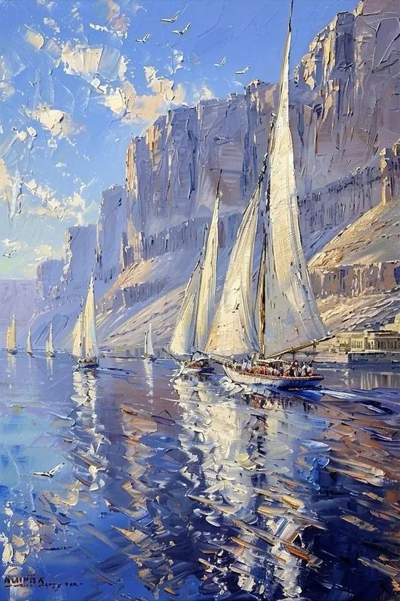sehen sie die schönen segelboote und klippen claude monet Forex-Platte von belong shop