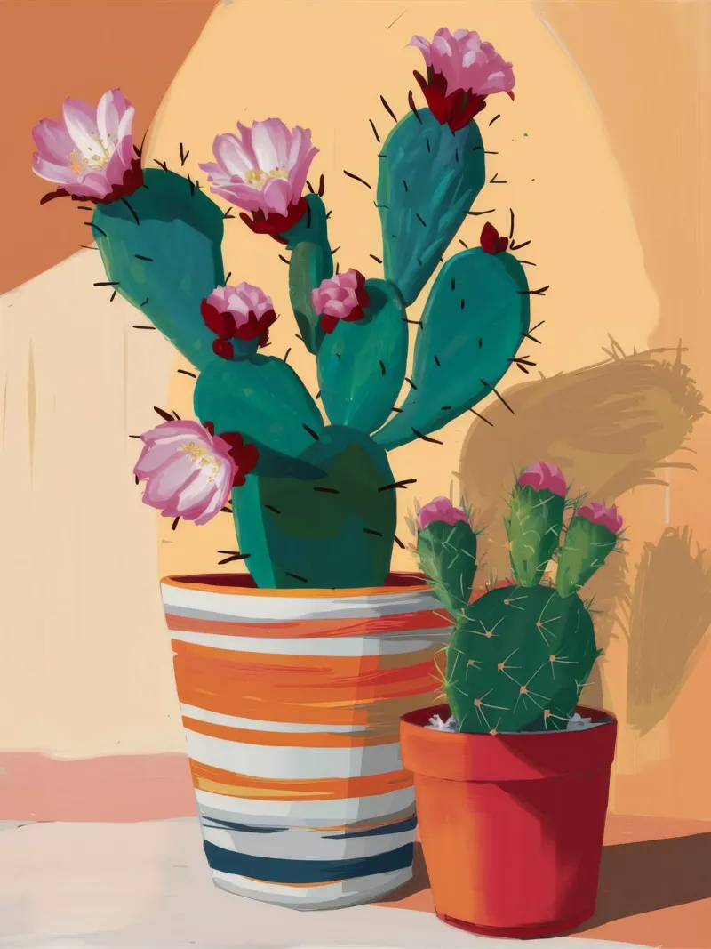 Duo di fiori di cactus pellicola backlit da Lumie Layers