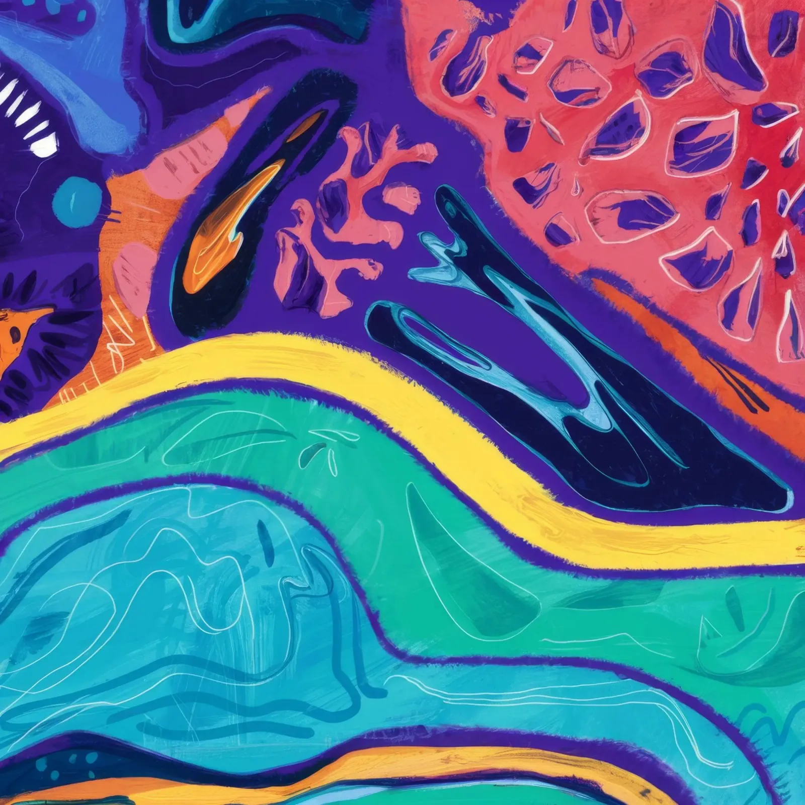 Levendige vloeibare dromen acryl van Vivid Reverie