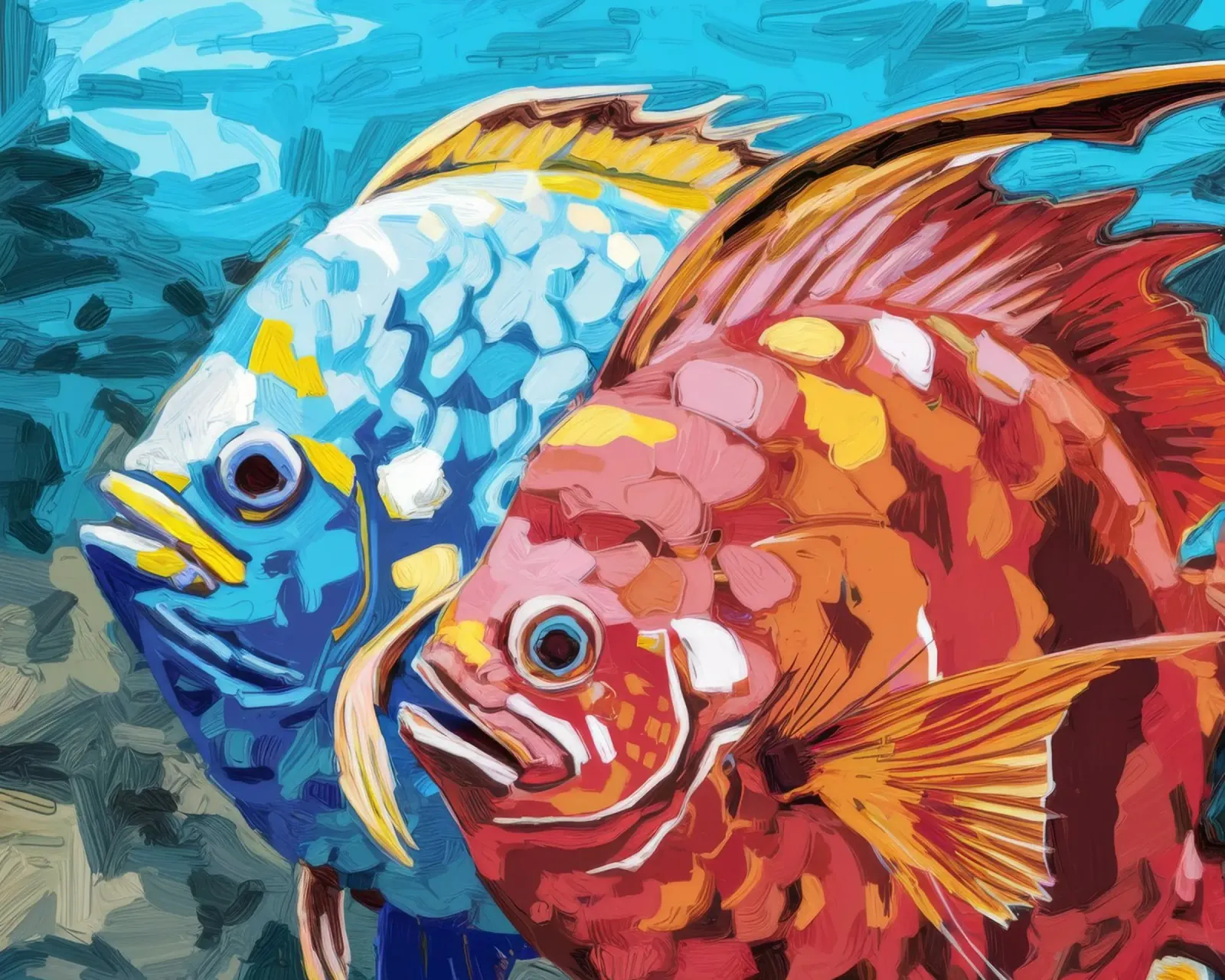 Maestà del corallo azzurro poster con telaio in legno da Vivid Reverie