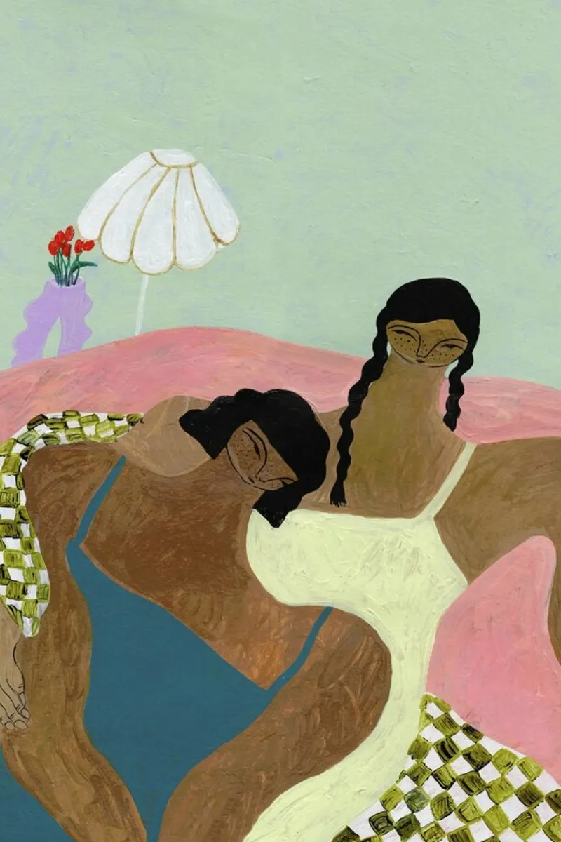 Surrounded by a Blanket metacrilato de Nudes and Croissants
