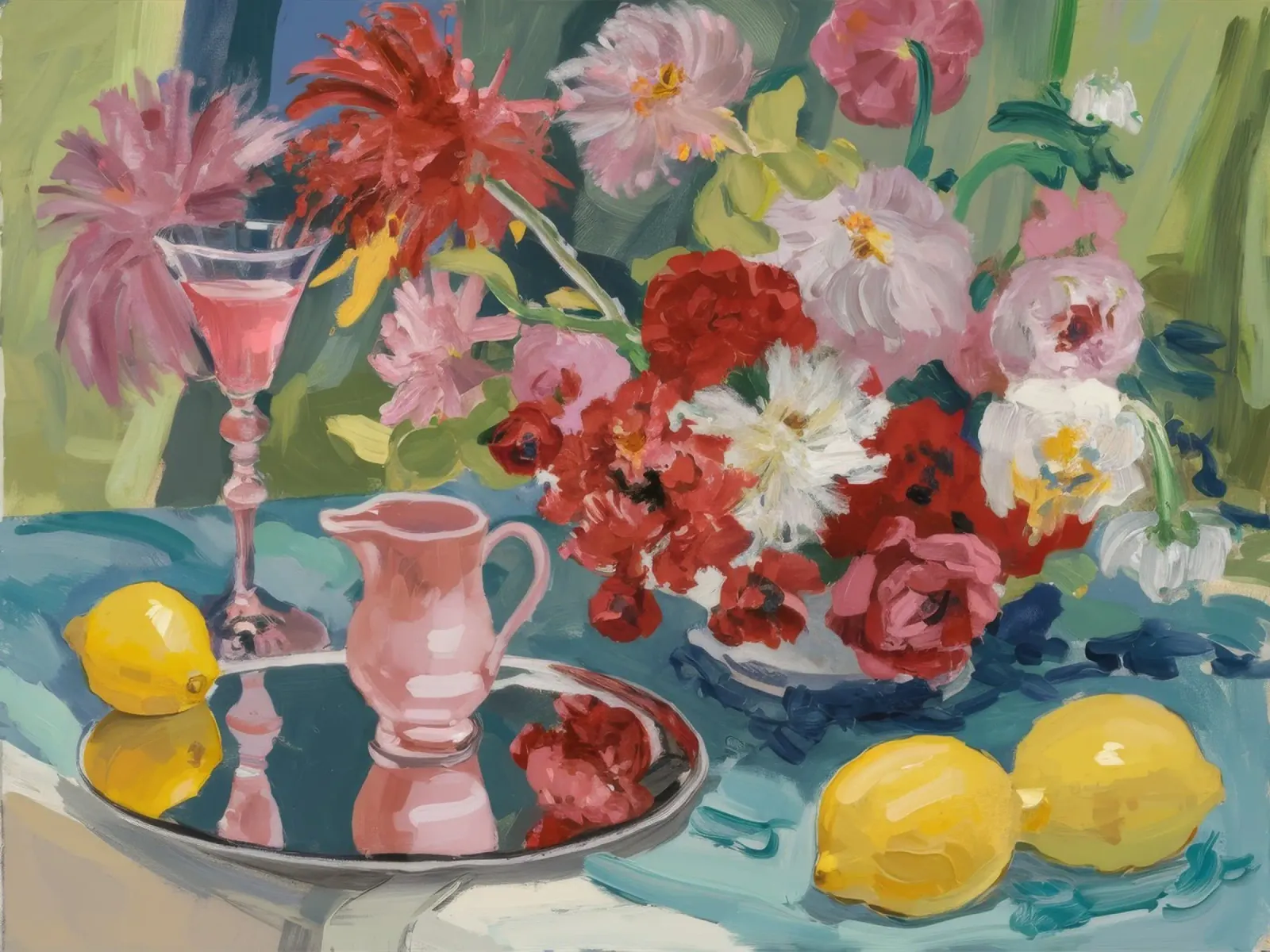 Ruby Blooms Citrus canvas van Radiance Landscape