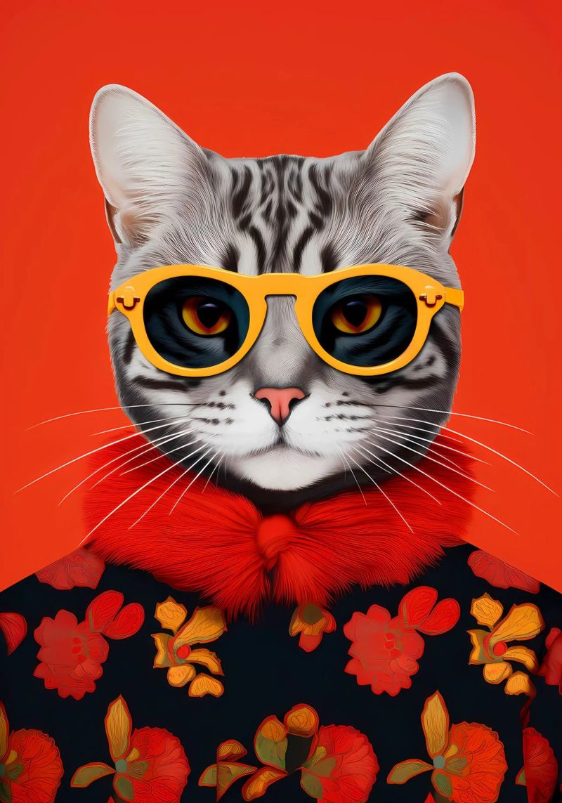 Katze Rot Poster von Hibikichan
