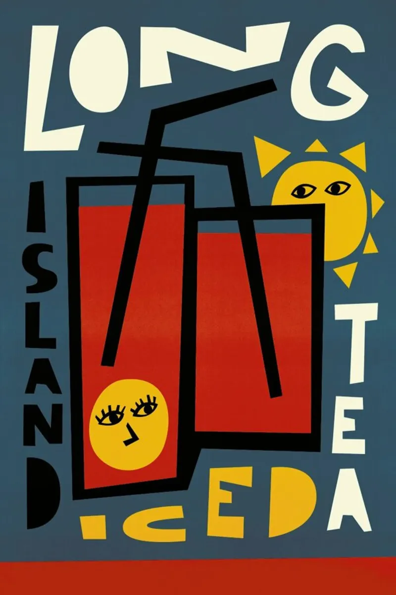 Tè freddo Long Island poster con telaio in legno da Fox & Velvet