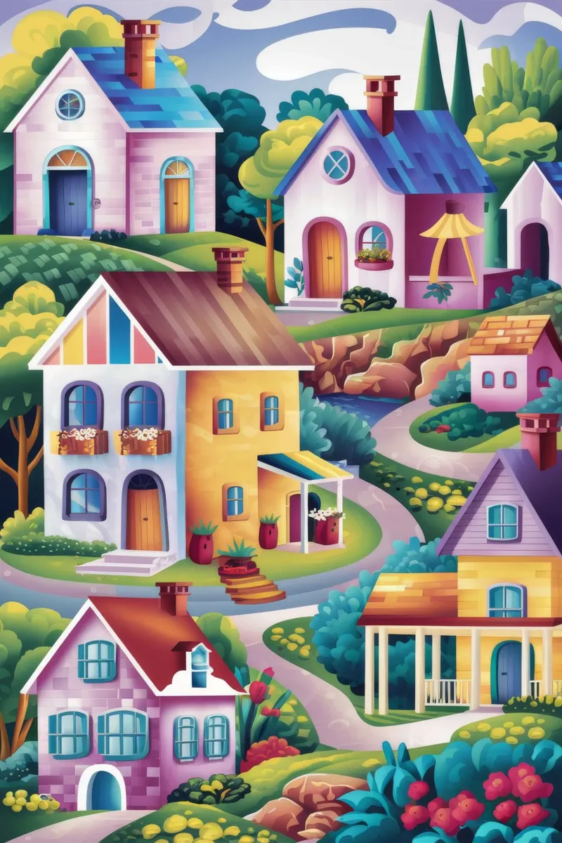 Hillside Village Charme Poster von Grande Serene