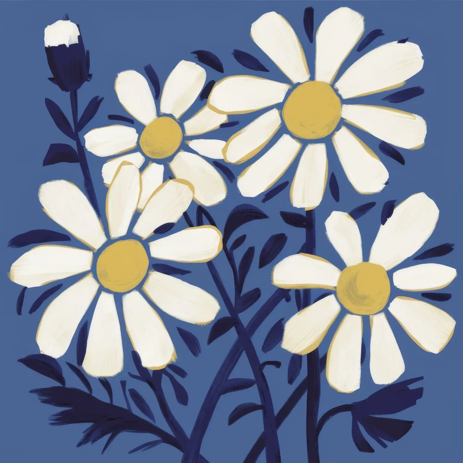 Indigo Daisy Cluster acrylic glass by Moonlite Desire