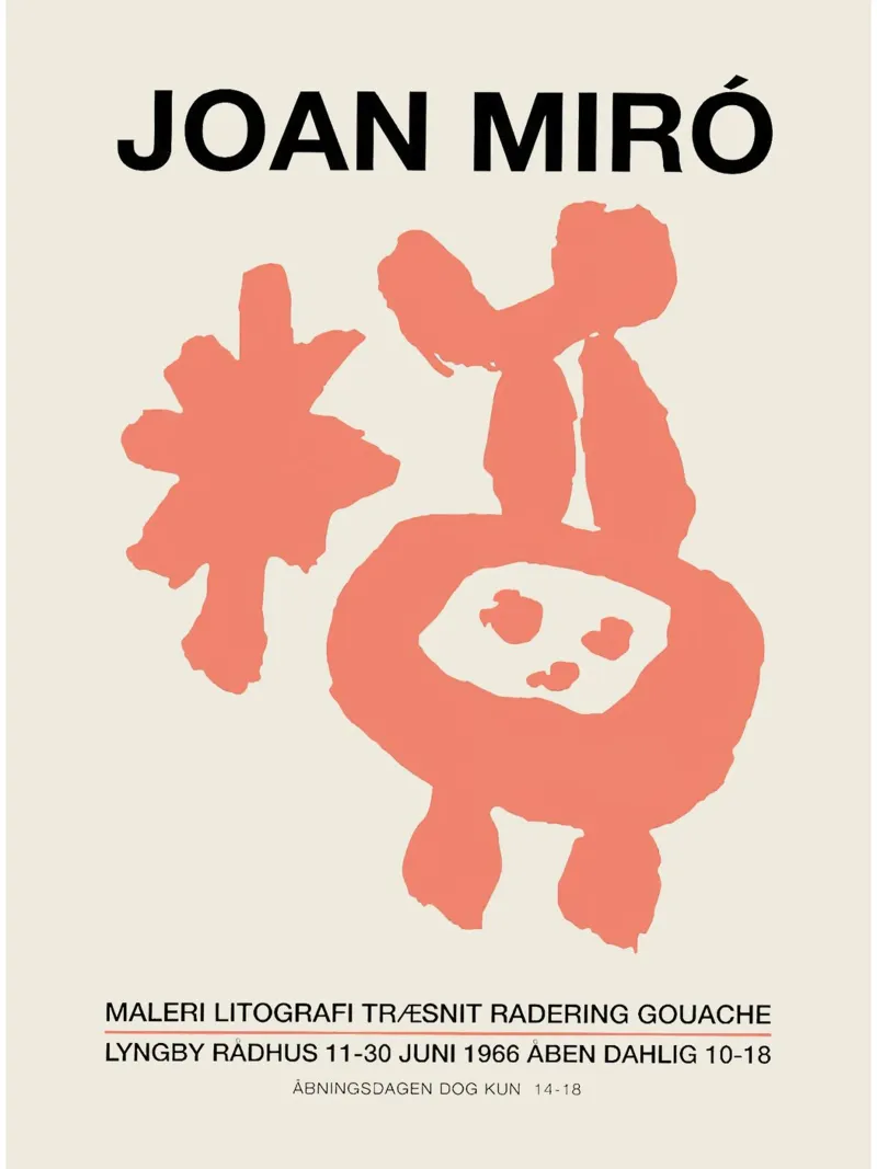 Joan Miro Maleri Lithographs poster with plastic frame by Corene Morar