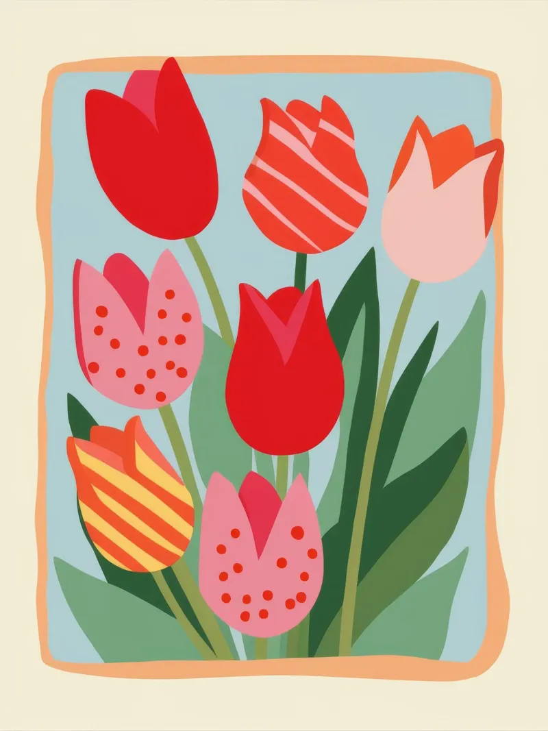 Tulipe de joie encadrée poster de Moonlite Desire