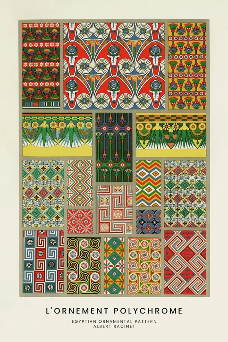 Racinet -  Egyptian  Ornamental Pattern pellicola backlit da Vintage by JUNIQE