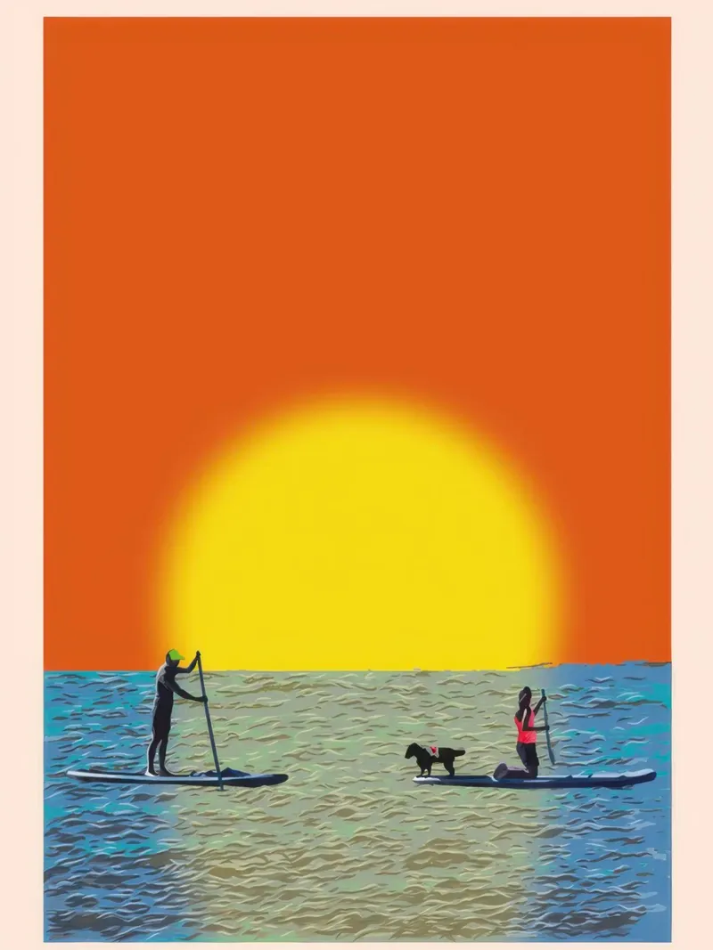 Tramonto in paddleboard carta hahnemühle da burnet