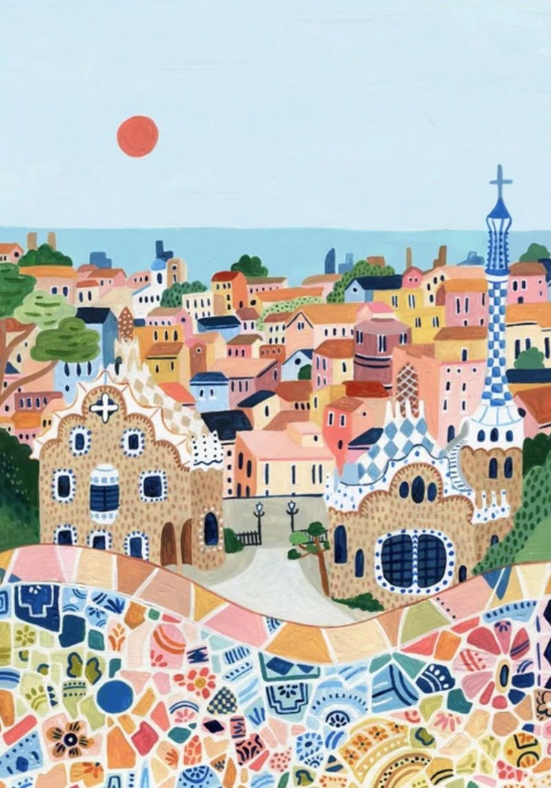 Barcelona Travel Print poster by Almaprint