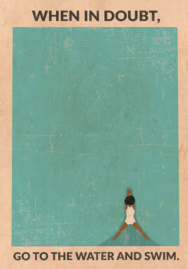 Open Water (afro) poster by burnet