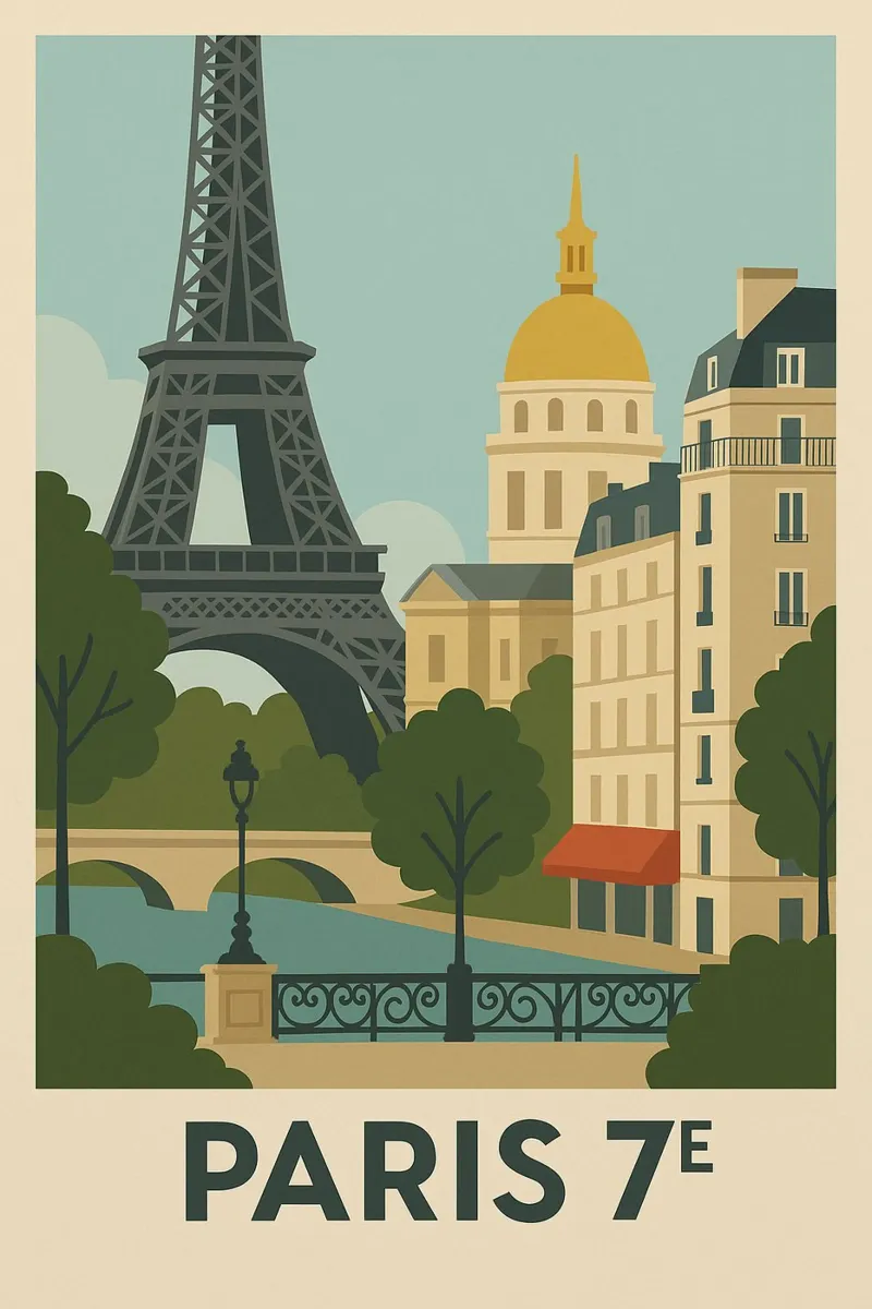 Parigi 7ᵉ - L'anima borghese della capitale pellicola backlit da JETLAG | affiches voyage