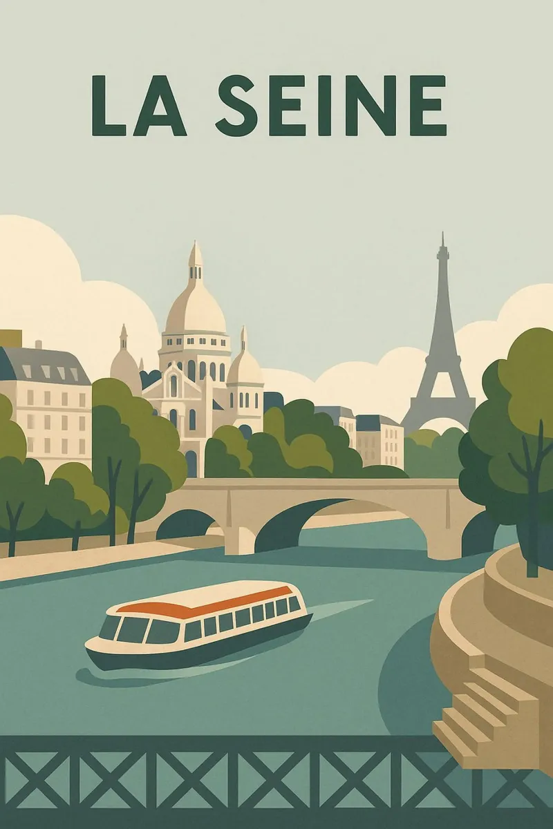 Wandeling langs de Seine - Parijs en Douceur canvas van JETLAG | affiches voyage
