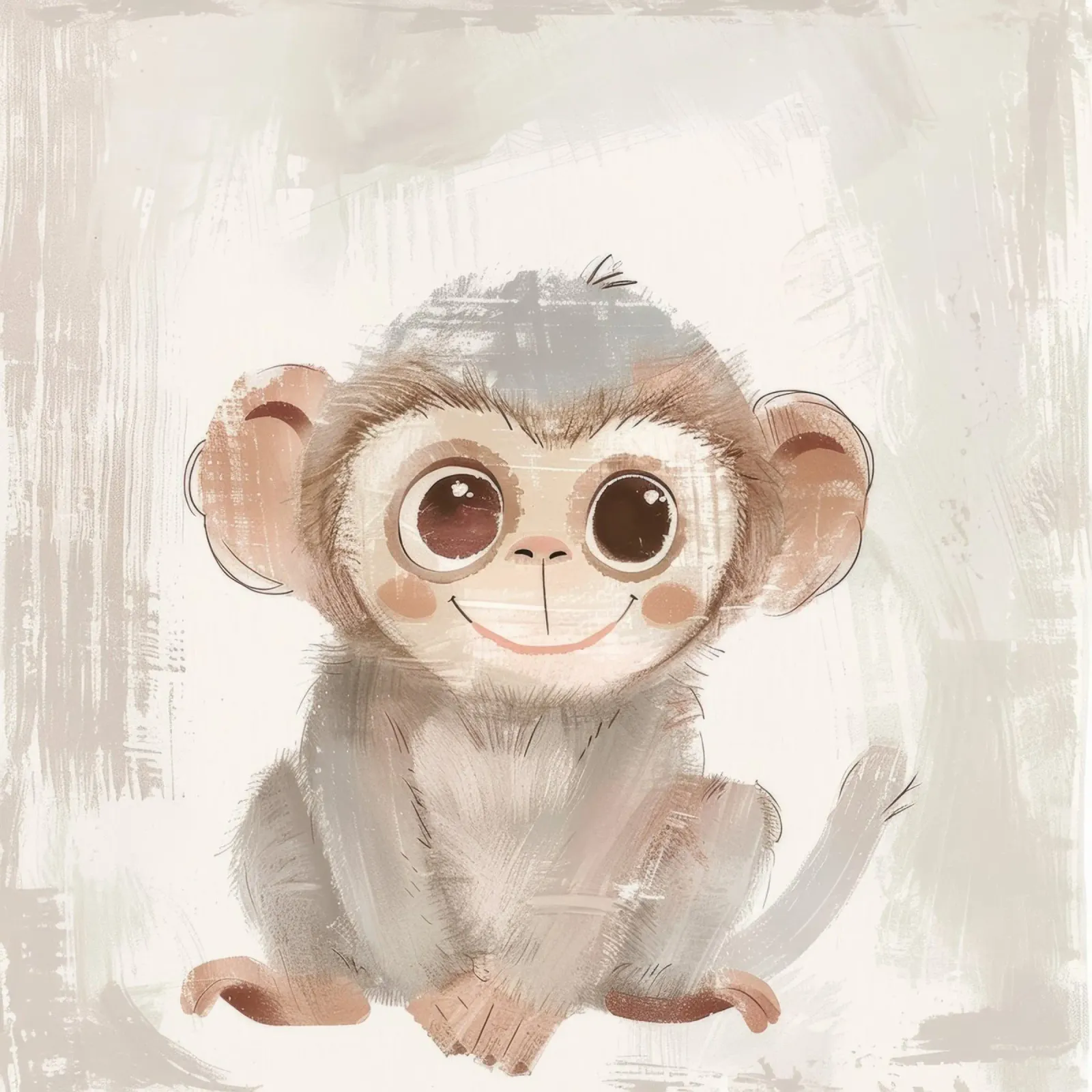 Jeune singe joyeux - Un compagnon de jungle qui aime s'amuser hahnemühle de DesignDoodle