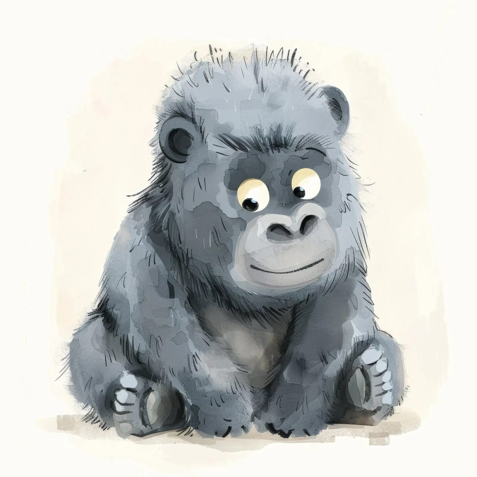 Endearing Baby Gorilla - Strength and Tenderness Combined alu-dibond by DesignDoodle