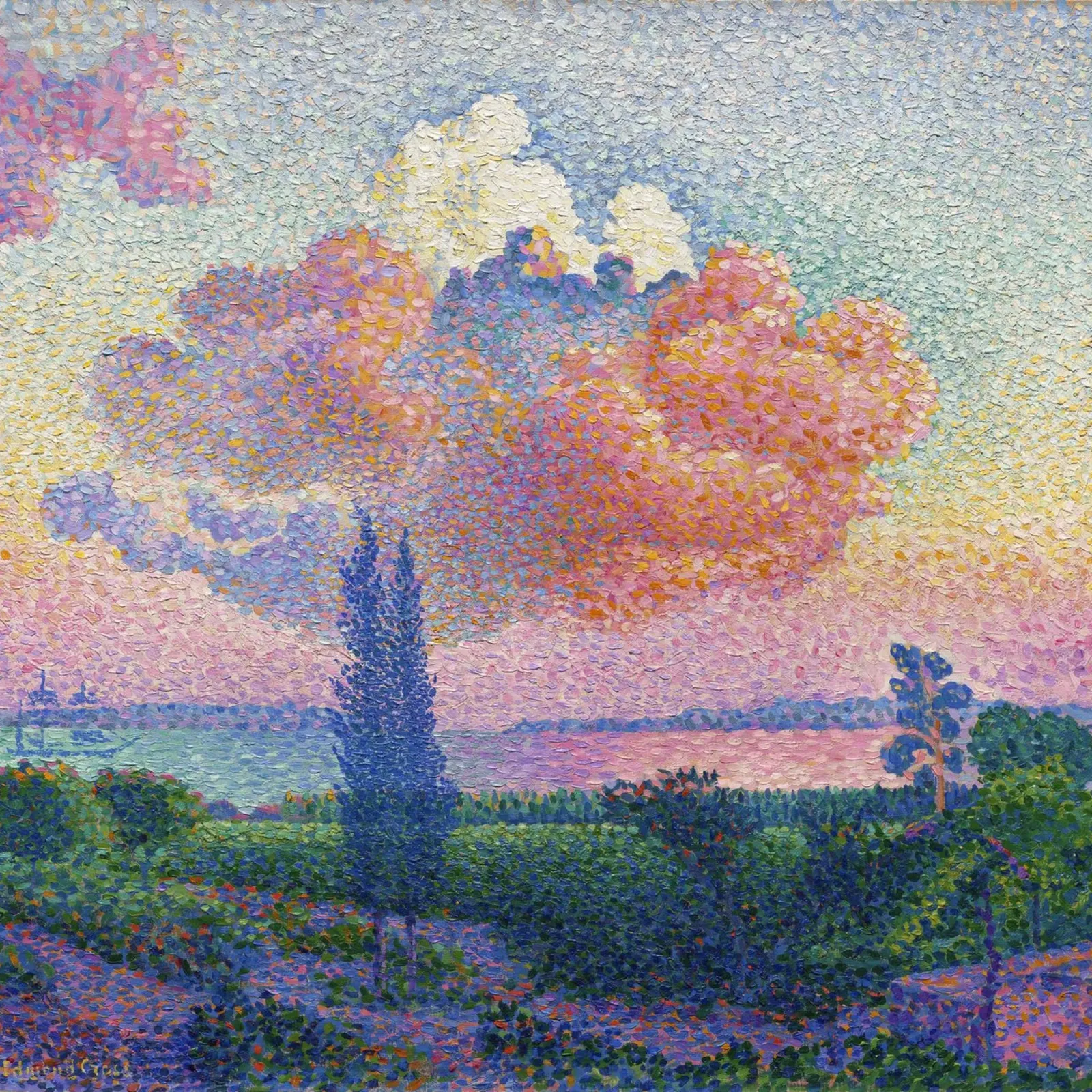 Henri-Edmond Cross - La nuvola rosa (1896) pellicola backlit da Wirla