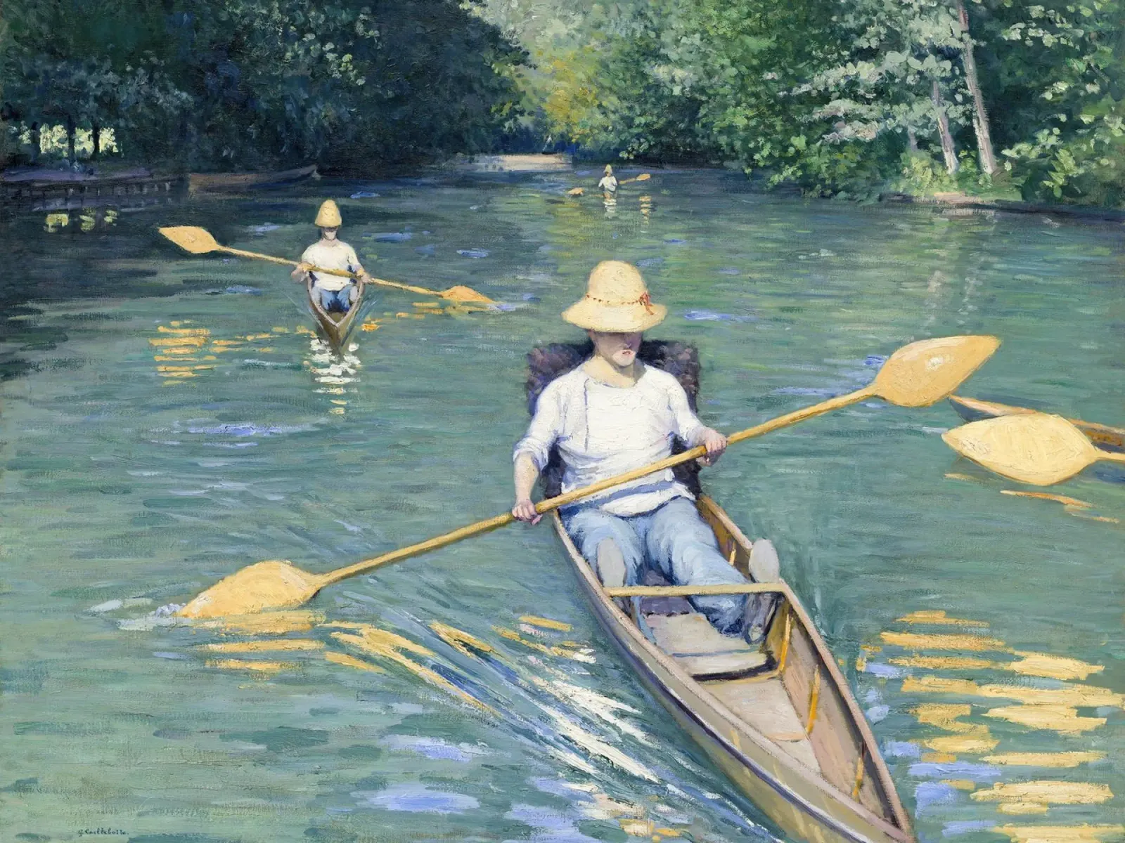 Gustave Caillebotte - Skiffs (1877) pellicola backlit da Wirla