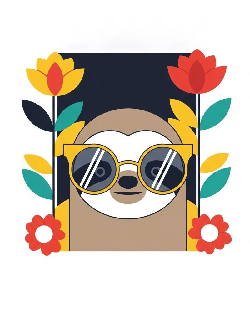 Cool Sloth with Sunny Vibes only poster da Zen Design
