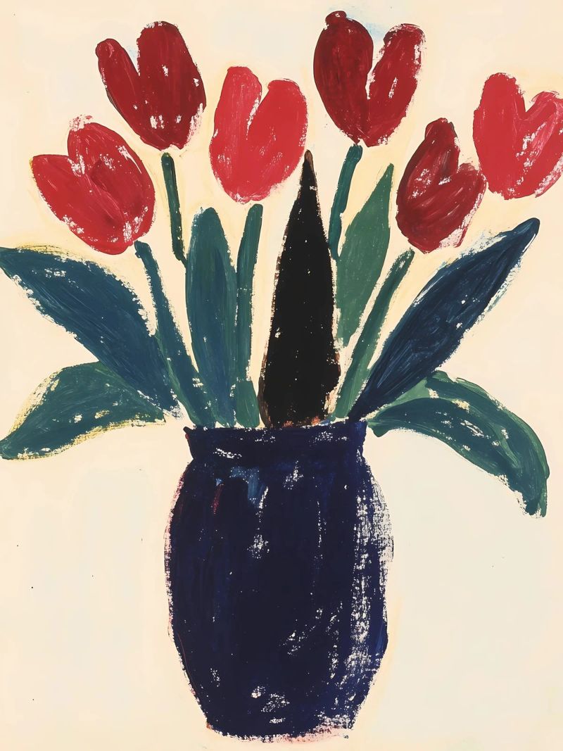Tulipani in vaso poster da Olga Wildrose