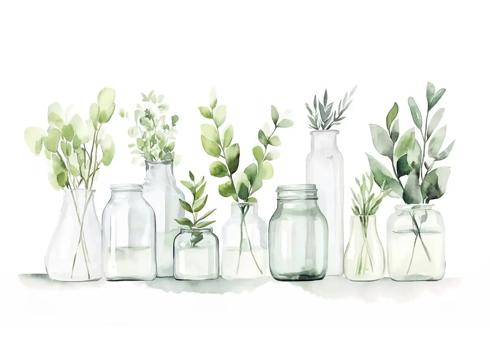 glass jars plants poster with plastic frame by Kevin Walters