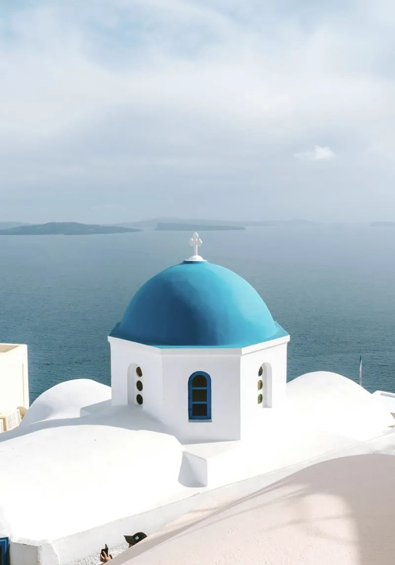 Santorini Greece, Travel Print, Greek Islands, Summer Print alu-dibond by TheTravelClub