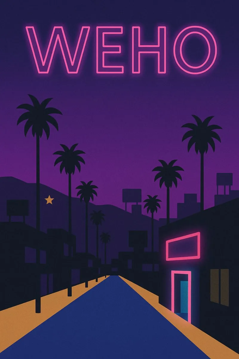 Immergersi nell'anima elettrica di West Hollywood poster da JETLAG | affiches voyage