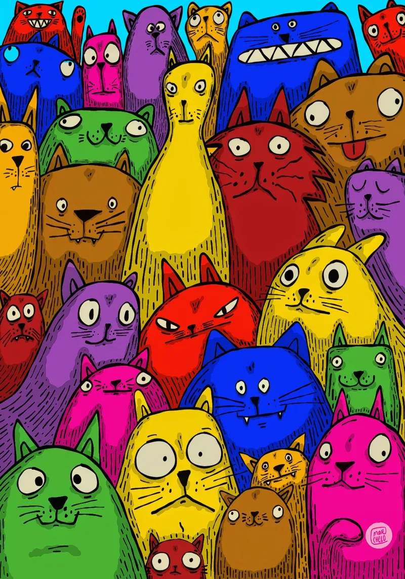 Crazy Cats canvas by marchelo
